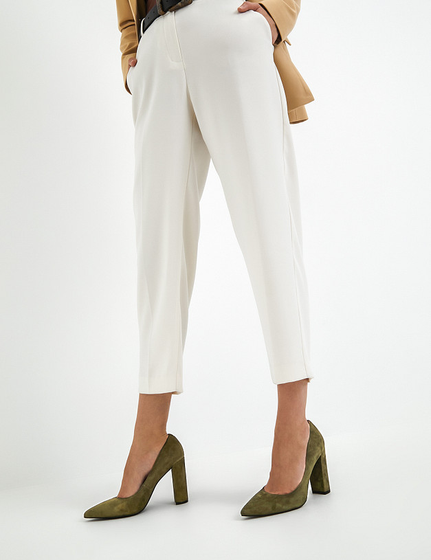 Оливковые женские туфли из велюра MASCOTTE 172-3183811-0604 | ракурс 1