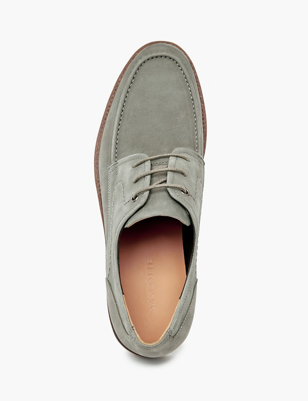 Серые мужские дерби из нубука MASCOTTE 128-411212-0310 | ракурс 5