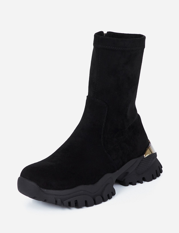 Черные женские ботинки-чулки MASCOTTE 25-121021-2802 | ракурс 3