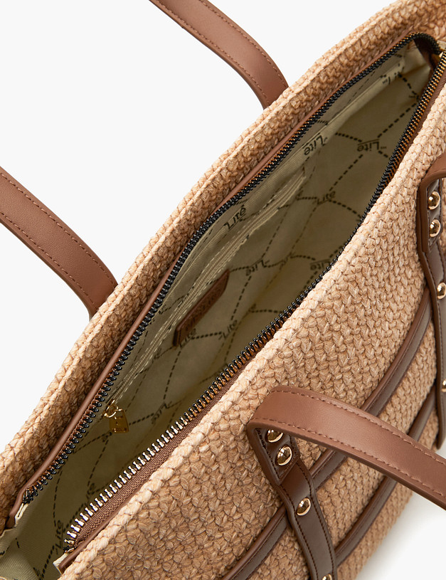 Бежевая женская сумка из соломки MASCOTTE 647-4116-0308 | ракурс 4 Бежевая женская сумка из соломки MASCOTTE 647-4116-0308 | ракурс 4