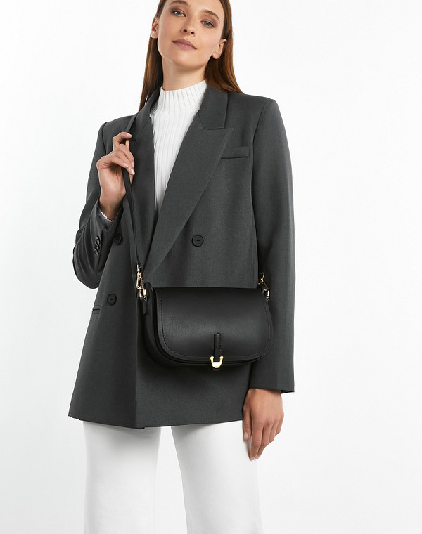 660-2201-602 Сумка женская кож.спилок-и.кожа/текстиль черн, S, Mascotte