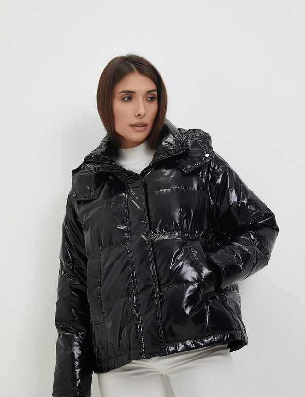 Черная женская дутая куртка MASCOTTE 234-3301-2402 | ракурс 4 Черная женская дутая куртка MASCOTTE 234-3301-2402 | ракурс 4