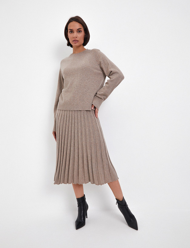 Бежевый женский джемпер из шерсти MASCOTTE 852-4230-509 | ракурс 7