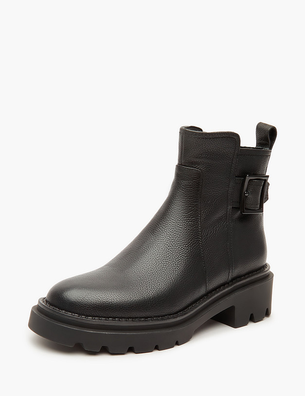 Черные женские зимние ботинки из кожи MASCOTTE 233-3202235-8116M | ракурс 2