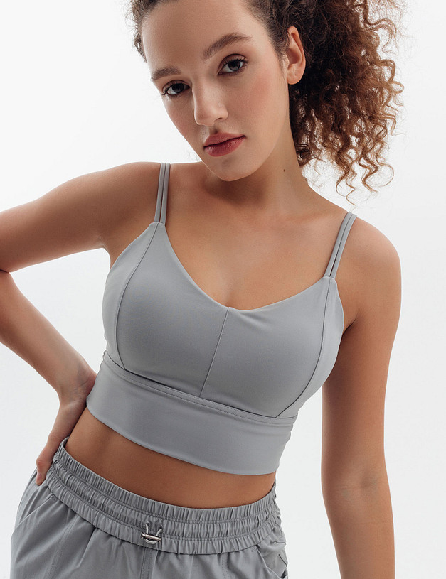 Серый спортивный топ MASCOTTE 234-3184-2410 | ракурс 1