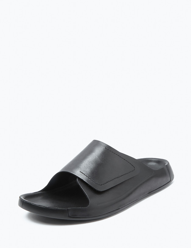 Черные кожаные мужские сабо MASCOTTE 128-413262-0102 | ракурс 3