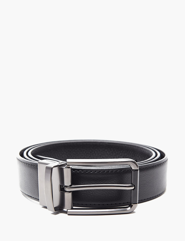 Черный мужской двусторонний ремень MASCOTTE 727-4119-602 | ракурс 3