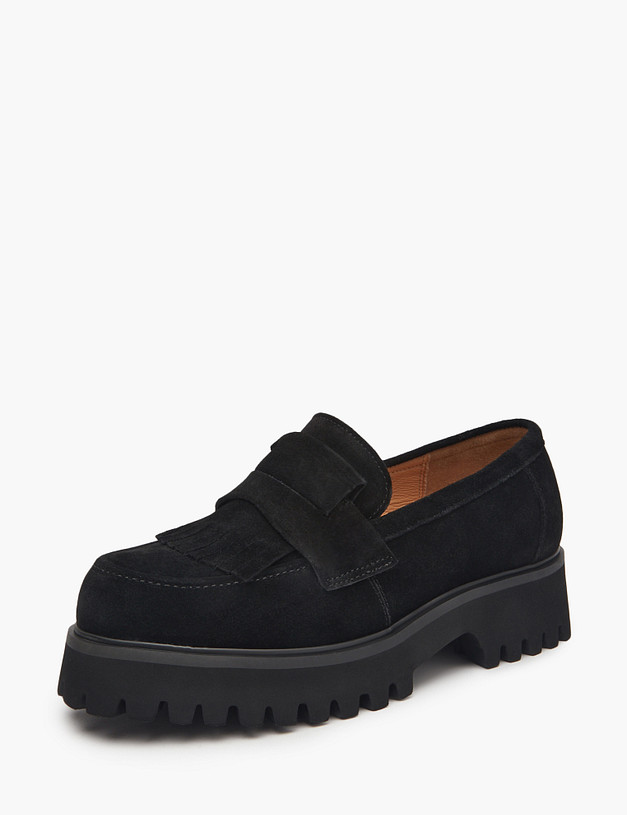 Черные женские лоферы на рельефной подошве MASCOTTE 25-510211-0202 | ракурс 2