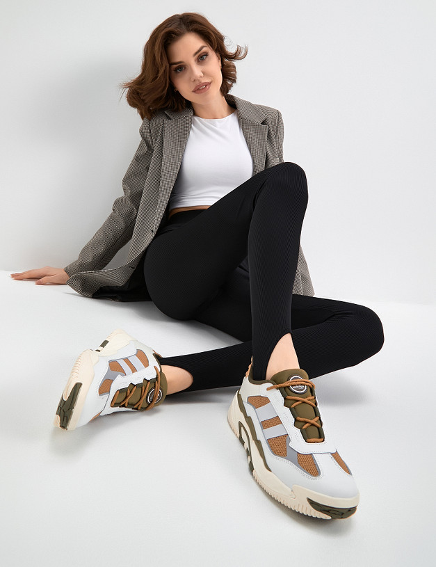 Бежевые женские кроссовки с цветными вставками MASCOTTE 189-312521-0213 | ракурс 1