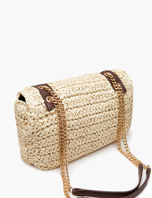 Бежевая женская плетеная сумка MASCOTTE 647-4106-0308 | ракурс 3