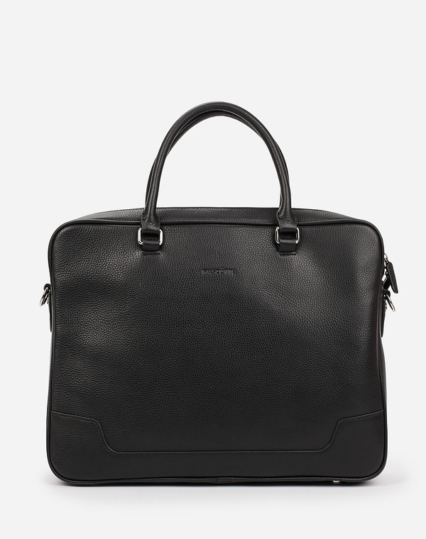 658-1210-102 Сумка мужская нат.кожа/текстиль черн, L, Mascotte