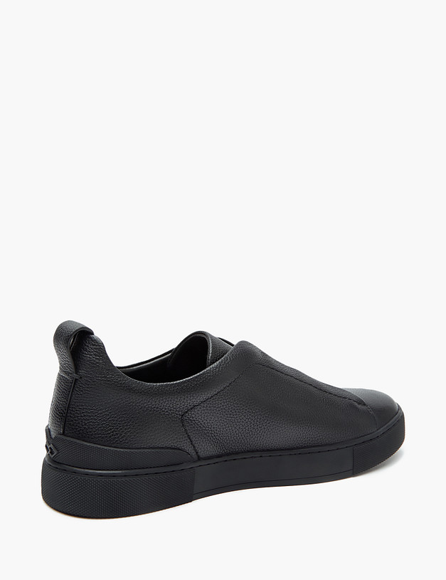 Черные мужские кеды без шнурков MASCOTTE 175-3290911-8110M | ракурс 4