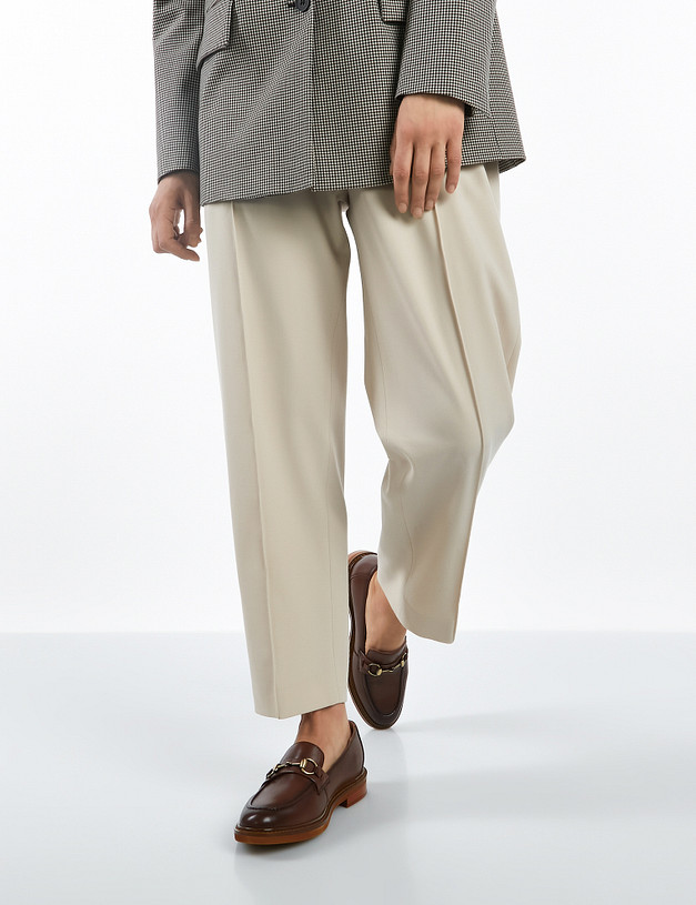 Коричневые женские лоферы из кожи MASCOTTE 22-110114-0109 | ракурс 1