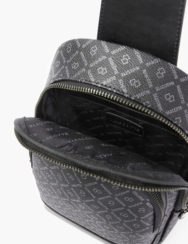 Черная мужская сумка с фирменным принтом MASCOTTE 604-2226-7302 | ракурс 5