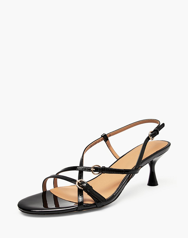 126-612611-3701M Туфли летние женские лак.кожа/нат.кожа черн, Mascotte