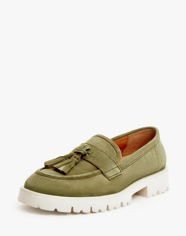 233-210911-4601M Туфли женские велюр/нат.кожа зелен, Mascotte