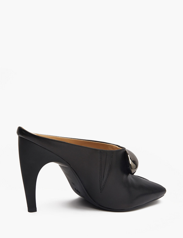 Черные кожаные женские мюли MASCOTTE 175-5163011-3501M | ракурс 3 Черные кожаные женские мюли MASCOTTE 175-5163011-3501M | ракурс 3