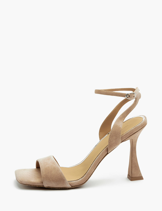 Бежевые велюровые босоножки MASCOTTE 172-312711-3612M | ракурс 1