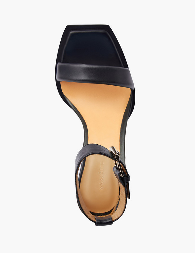 Черные кожаные босоножки на шпильке MASCOTTE 126-311811-3501M | ракурс 4