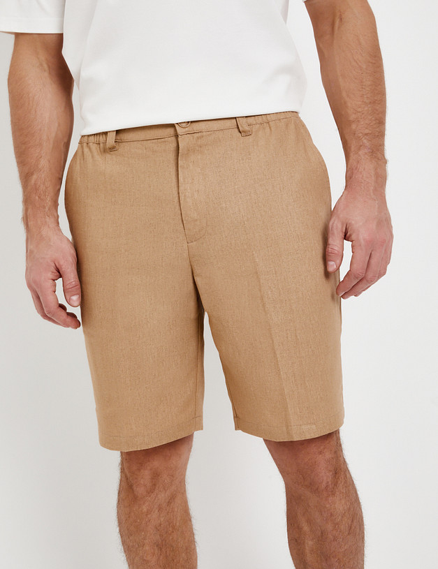 Бежевые мужские льняные шорты MASCOTTE 885-5110-2708 | ракурс 3