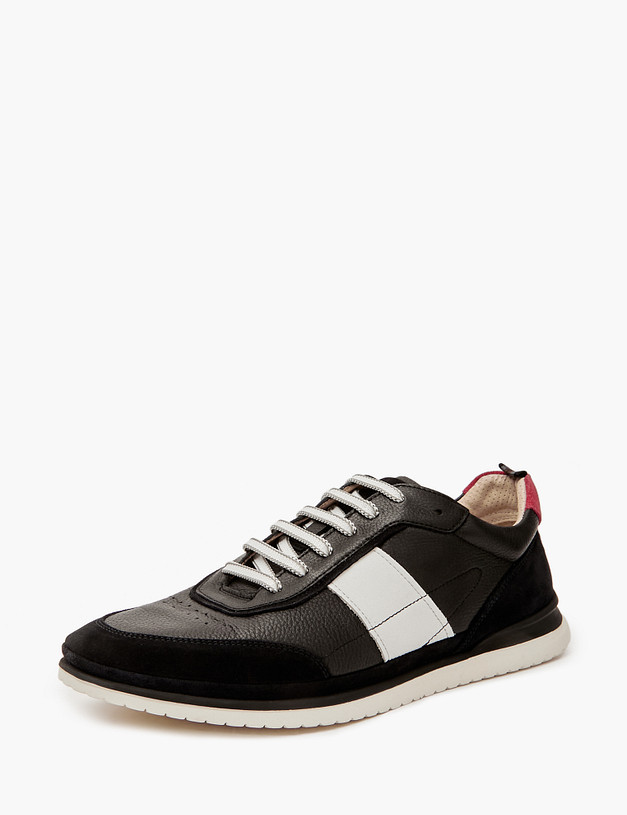 Черные мужские кеды из кожи MASCOTTE 175-4110711-8110M | ракурс 2