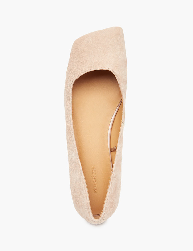 Бежевые женские велюровые балетки MASCOTTE 126-511411-3612M | ракурс 4 Бежевые женские велюровые балетки MASCOTTE 126-511411-3612M | ракурс 4