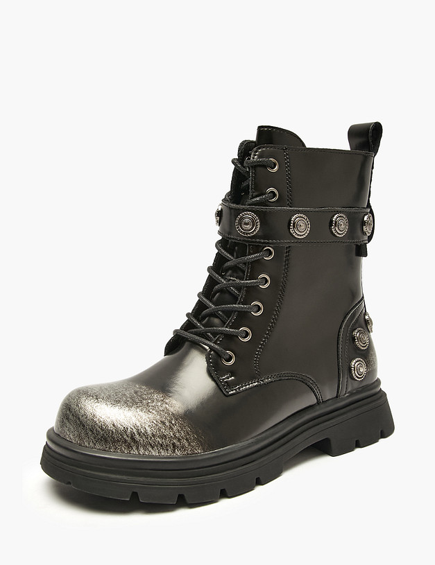 Черные ботинки для девочек MASCOTTE 234-522722-0602 | ракурс 3 Черные ботинки для девочек MASCOTTE 234-522722-0602 | ракурс 3