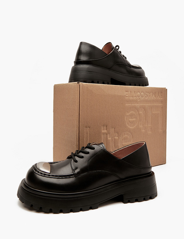 Черные кожаные женские дерби MASCOTTE 58-412111-0102 | ракурс 6