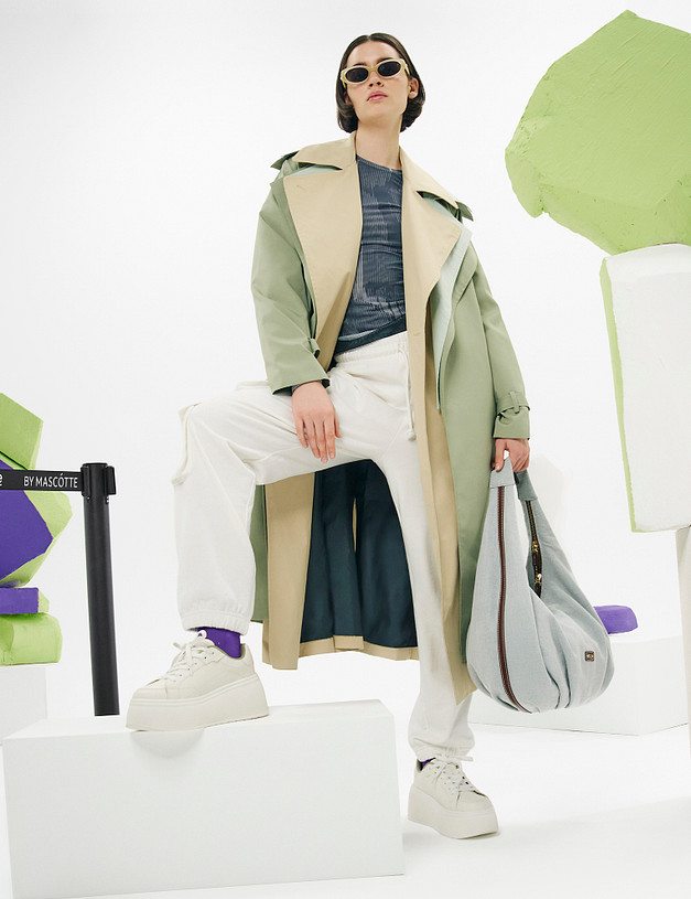 Белые женские кеды на платформе MASCOTTE 64-411721-0601 | ракурс 1