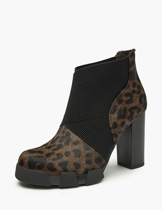 Коричневые женские ботильоны с леопардовым принтом MASCOTTE 126-920224-0109 | ракурс 2