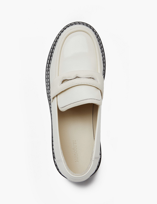 Молочные женские лоферы MASCOTTE 234-415011-0601 | ракурс 4