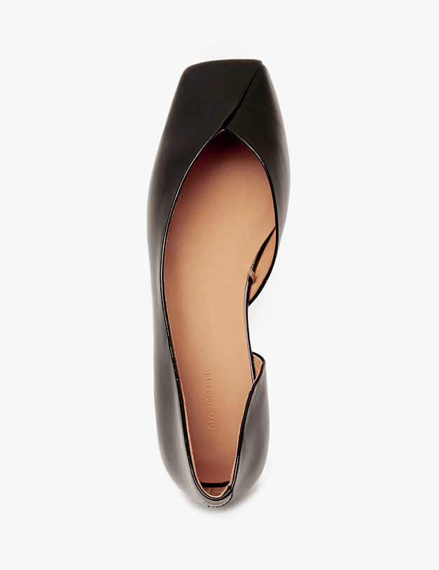 Черные женские балетки с квадратным мысом MASCOTTE 126-4121612-3701M | ракурс 5 Черные женские балетки с квадратным мысом MASCOTTE 126-4121612-3701M | ракурс 5