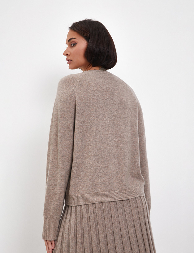 Бежевый женский джемпер из шерсти MASCOTTE 852-4230-509 | ракурс 6