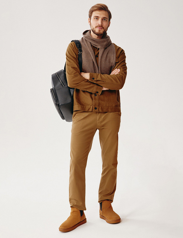 Рыжие мужские угги с боковой резинкой MASCOTTE 128-229335-0213 | ракурс 1