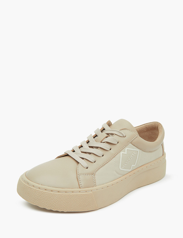 Бежевые кожаные женские кеды MASCOTTE 58-2264818-0108 | ракурс 2