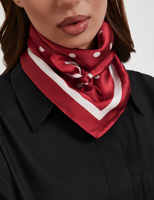 Красный женский платок в горох MASCOTTE 766-6101-2405 | ракурс 2