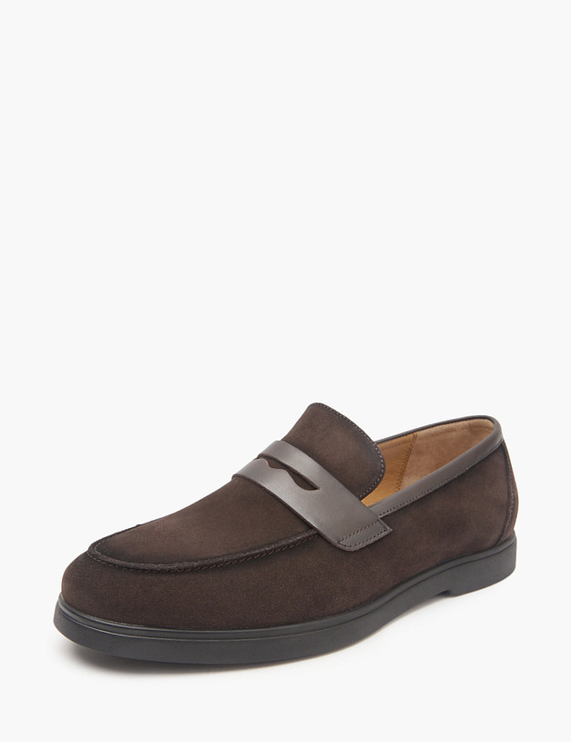 Коричневые мужские велюровые лоферы  MASCOTTE 58-516111-3201M | ракурс 4