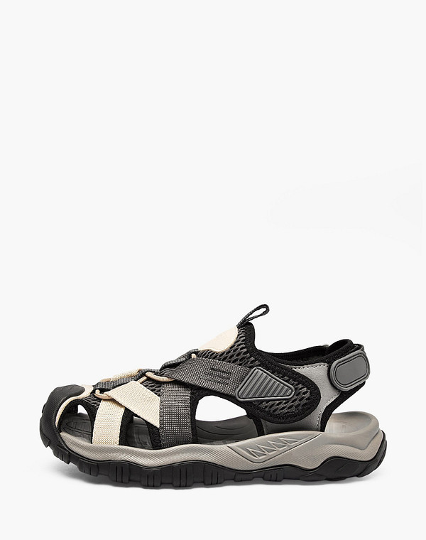 234-617321-0210 Туфли летние мальч./девич. текстиль-и.кожа/текстиль-и.кожа серый, Mascotte JUNIOR