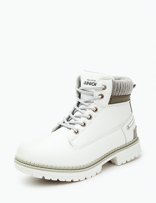 Белые ботинки для девочек MASCOTTE 18-323721-0601 | ракурс 3