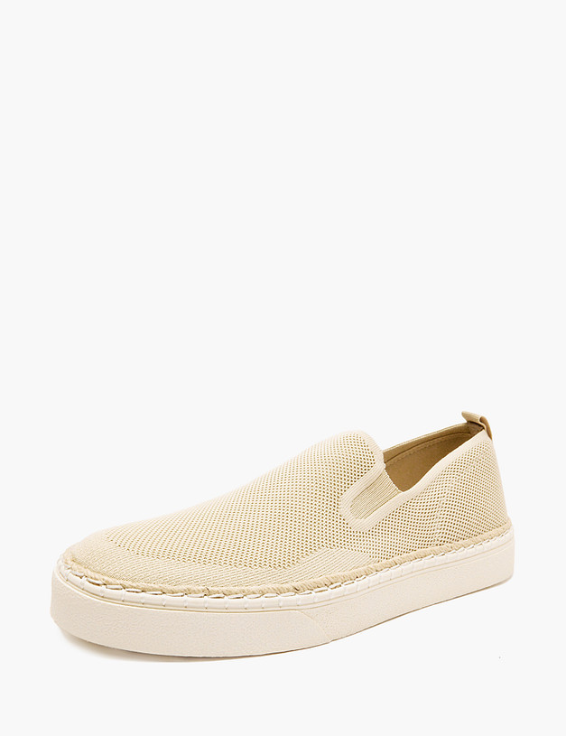 Молочные мужские сетчатые слипоны MASCOTTE 64-516691-0201 | ракурс 3