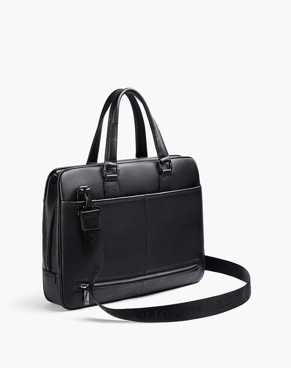 602-5210-102 Сумка мужская нат.кожа-и.кожа/текстиль черн, L, Mascotte