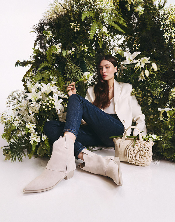 234-510321-0210 Полусапоги женские велюр/ворсин св.серый, Mascotte