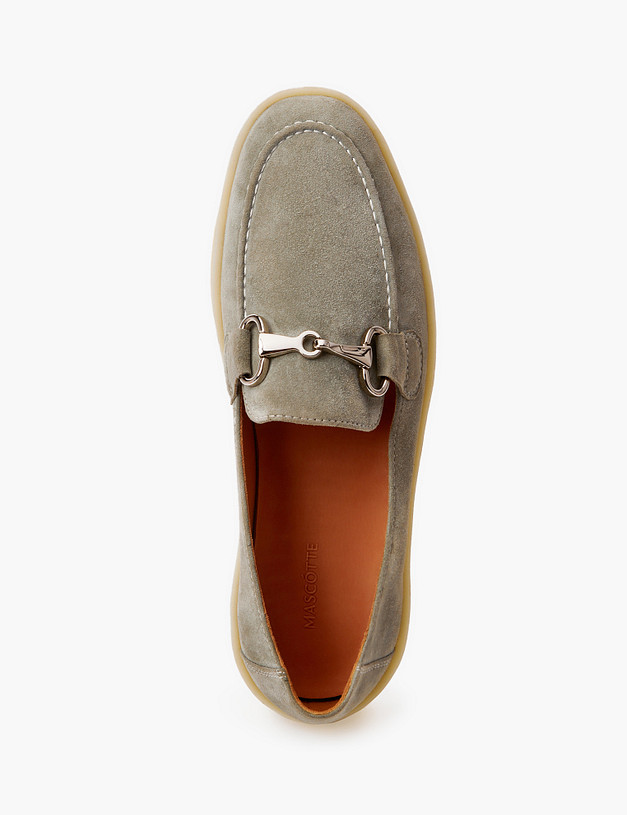 Зеленые женские лоферы из велюра MASCOTTE 22-3180211-4605M | ракурс 4