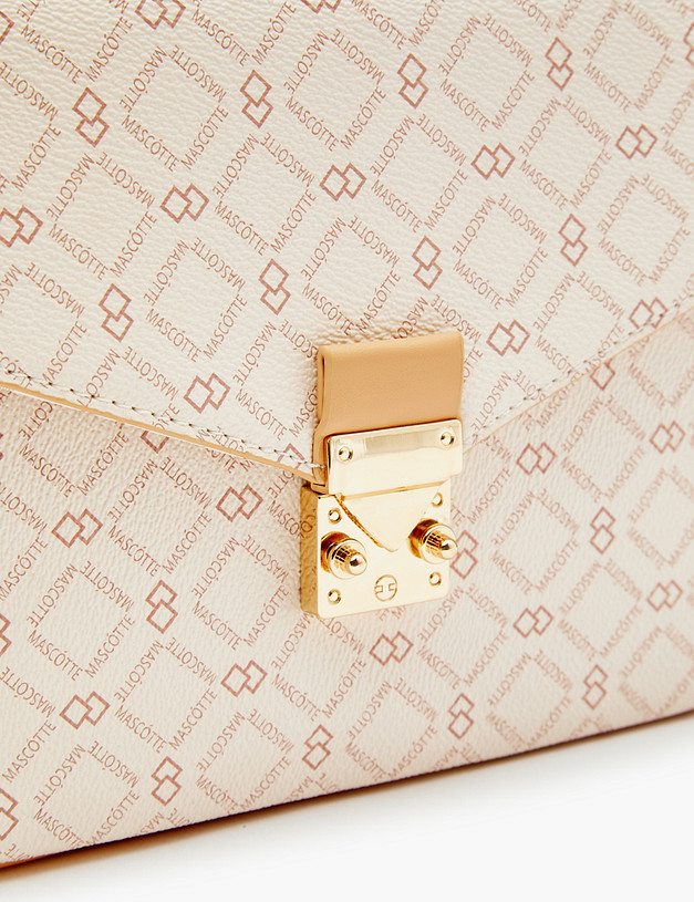 Белая женская сумка с фирменным принтом MASCOTTE 602-2205-601 | ракурс 6