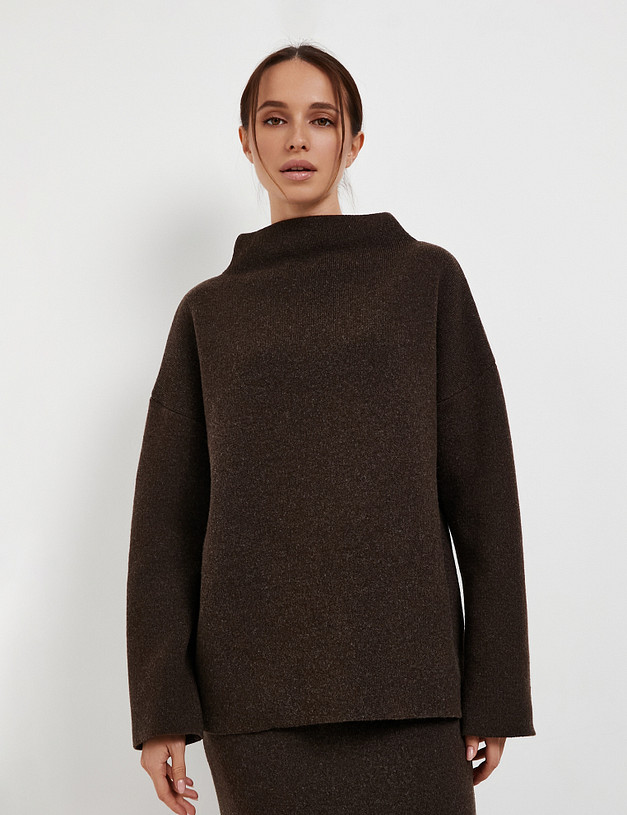 Коричневый женский шерстяной костюм MASCOTTE 990-5203-7509 | ракурс 2