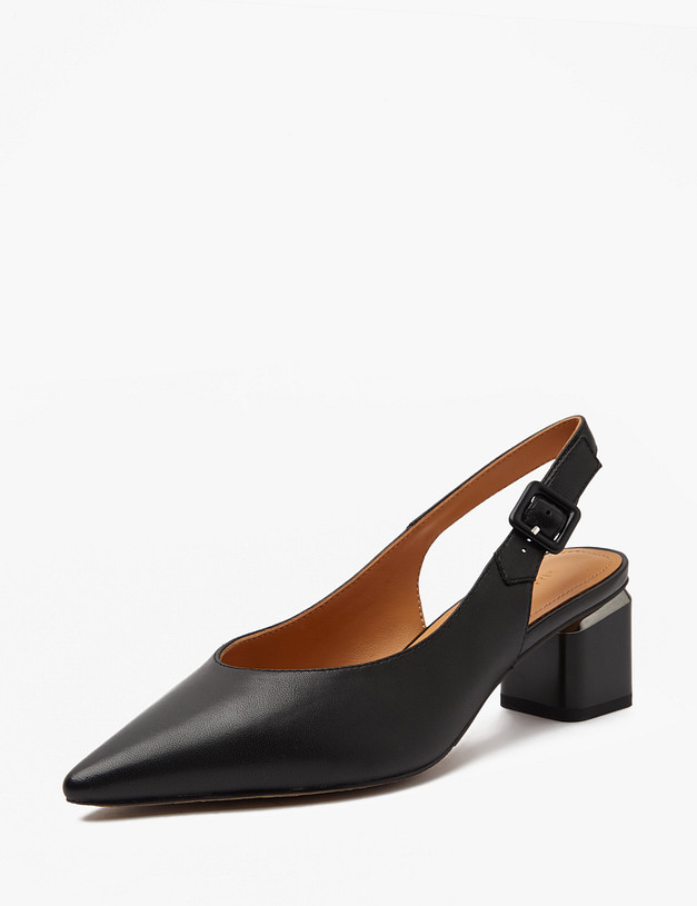 Черные женские босоножки на устойчивом каблуке MASCOTTE 233-412012-0502 | ракурс 2