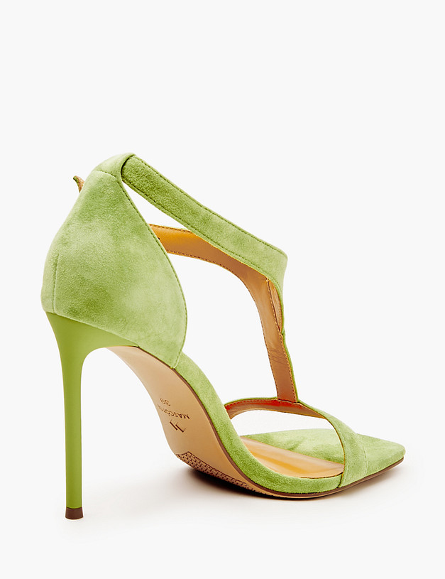 Зеленые женские босоножки на шпильке MASCOTTE 175-412913-4638M | ракурс 3