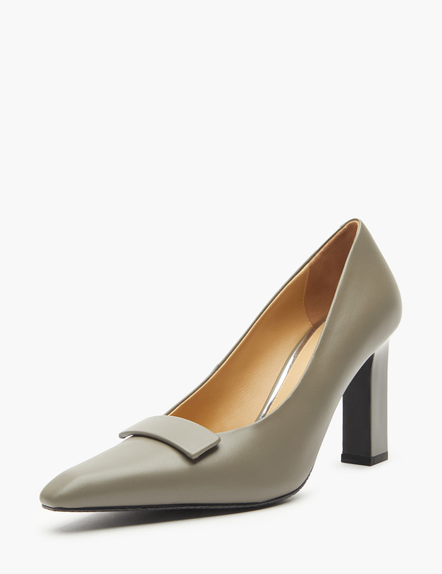 Серые женские туфли из кожи MASCOTTE 172-3202512-7152M | ракурс 2