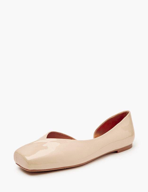 Бежевые женские балетки с квадратным мысом MASCOTTE 126-4121612-3705M | ракурс 3