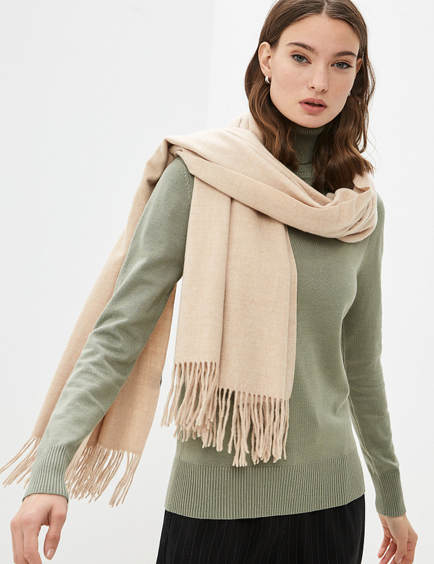 Бежевый женский шарф MASCOTTE 766-1216-2408 | ракурс 1